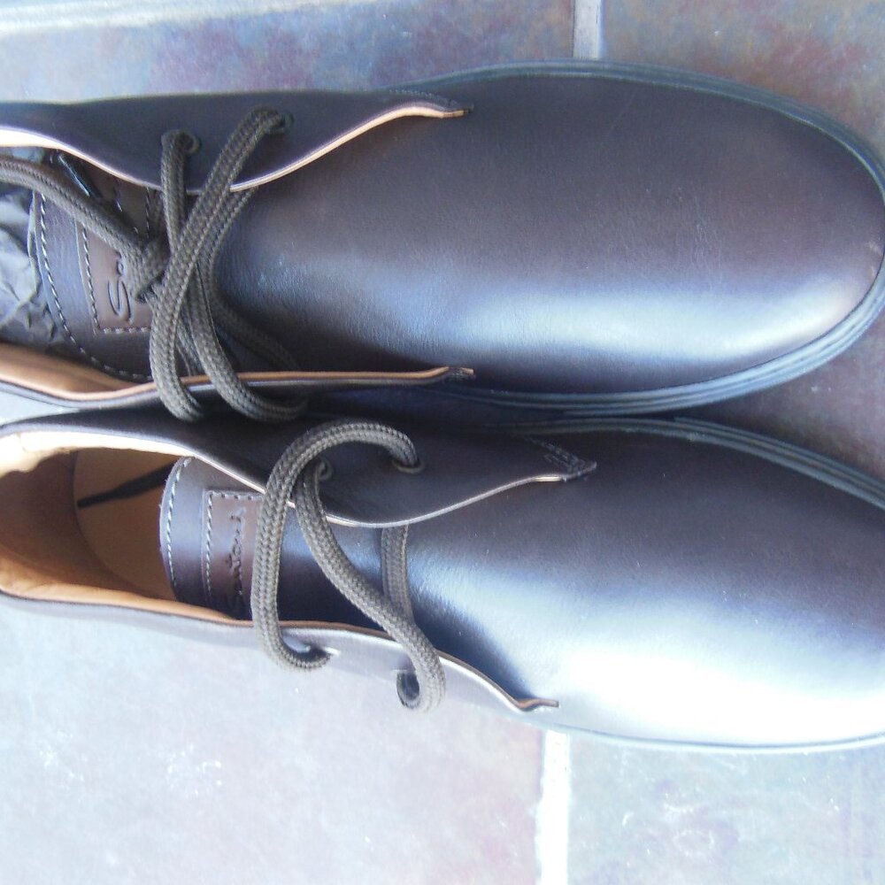 New Authentic Santoni High Top Luxury Leather Shoes Brown Italy UK 11 US 12 - Picture 2 of 14